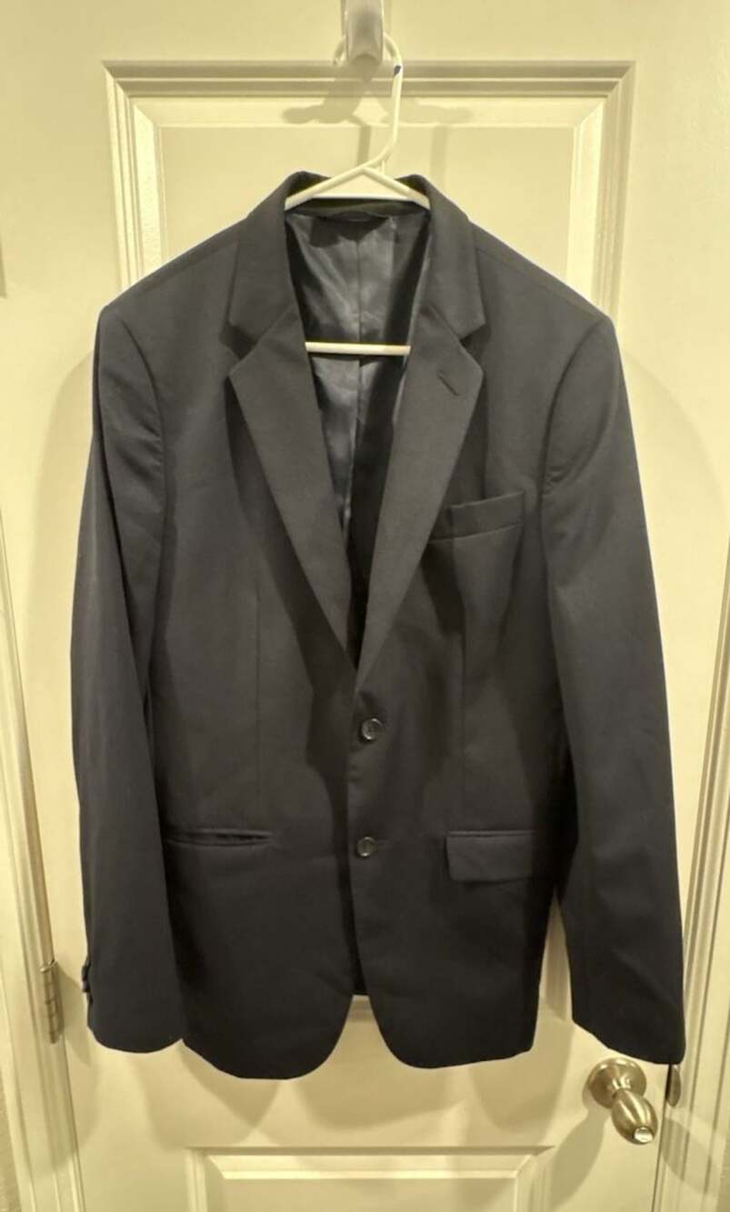Banana Republic Tailored Fit Suit Jacket Size 42R Blue Galaxy Wool Blazer